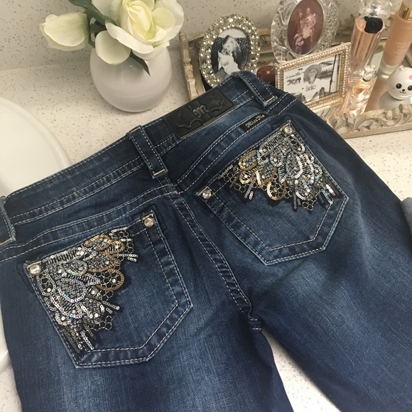 Glam denim’s with bling pockets - Picture 1 of 5